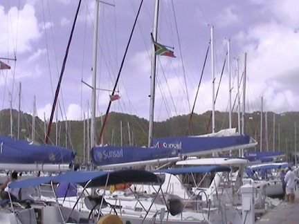 Boats on the dock at Sunsail
