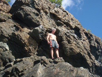 Jumping from a cliff on George Dog BVI's
