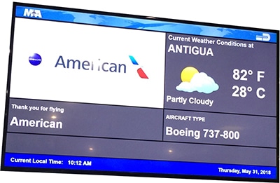 American Airlines flight to Antigua