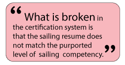 Sailing Certification Broken