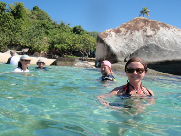 Swimming at The Baths in the BVI's