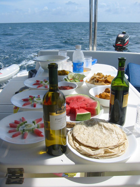 Yum yum while sailing