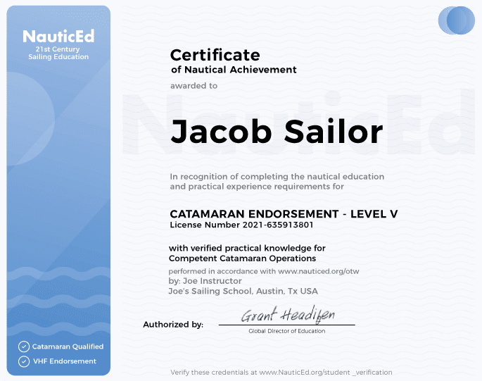 Certificate Nautical competence