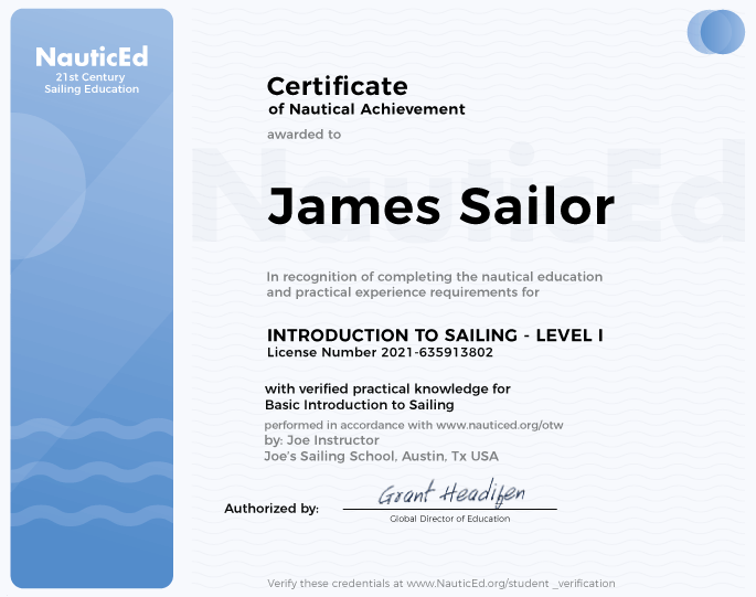 Certificate Nautical competence