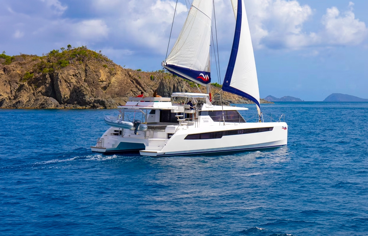 Moorings and NauticEd instructional charter catamaran sailing in the British Virgin Islands