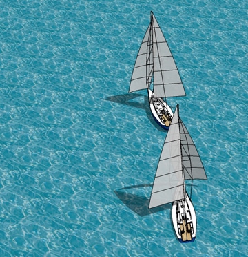 Starboard Tack Boat and Port Tack Boat