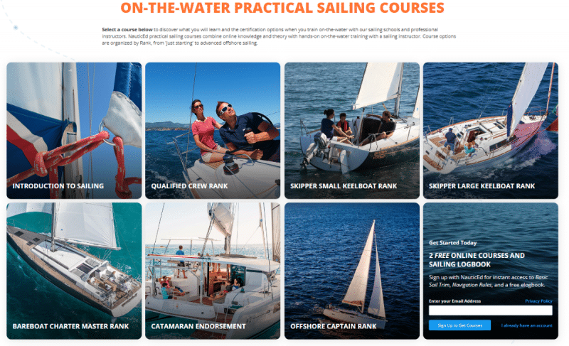 NauticEd Practical Sailing Course Pages